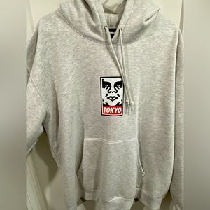 Rare Obey Tokyo limited edition grey icon hoodie